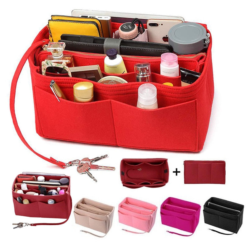 For Classic Handbag Cf Flap Felt Cloth Insert Bag Organizer Makeup Handbag  Organizer Travel Inner Purse Portable Cosmetic Bags - Felt Diy Package -  AliExpress